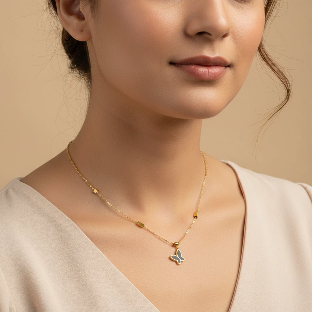 Crystal Butterfly Necklace | Delicate Pave Pendant - Iryzo