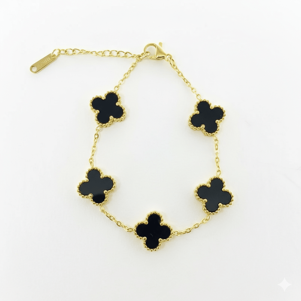 Black Clover Bracelet | Lucky Gold Chain - Iryzo