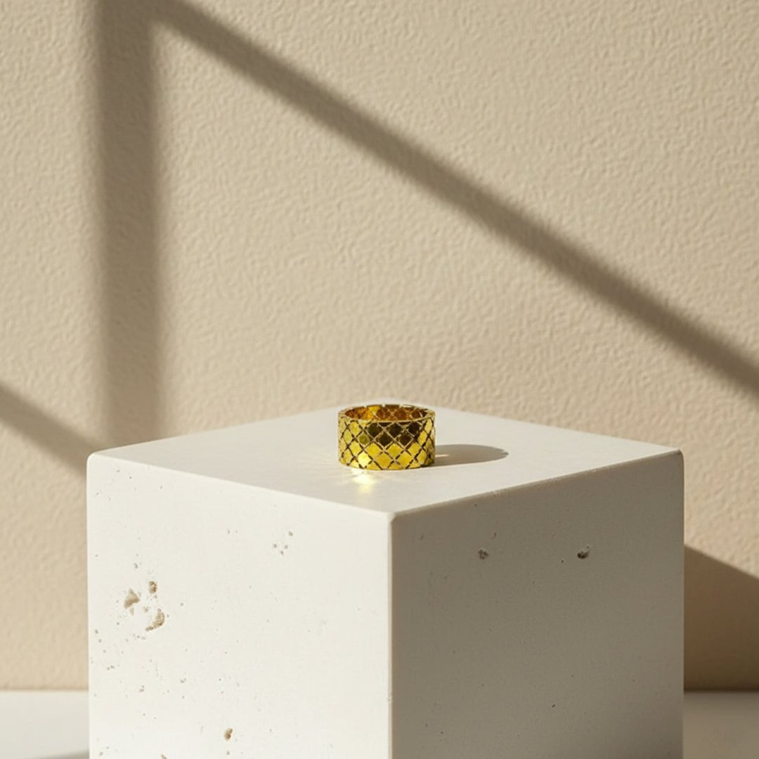 Gold Box Chain Adjustable Ring | 18K Gold Plated Stainless Steel - Iryzo