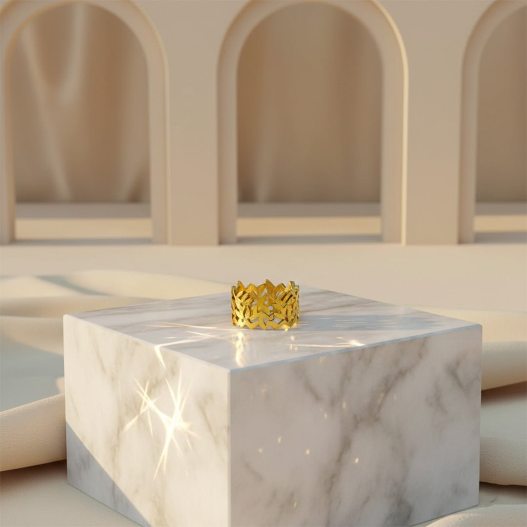 Gold Dome Ring | Chunky Waterproof Statement Band - Iryzo