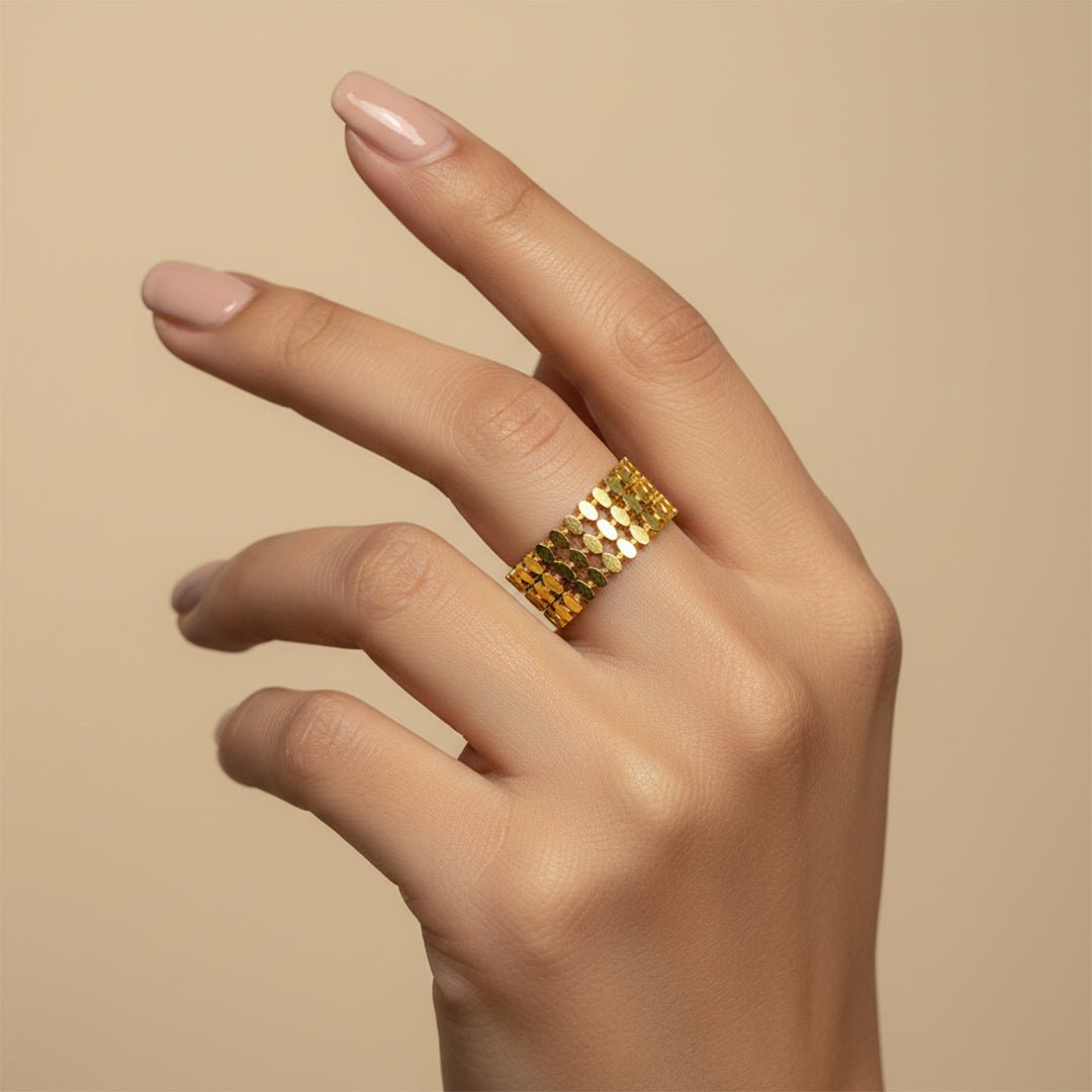 Gold Dome Ring | Chunky Statement Band - Iryzo