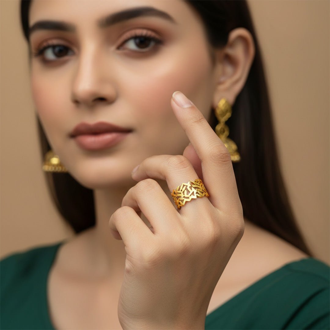 Gold Dome Ring | Chunky Waterproof Statement Band - Iryzo