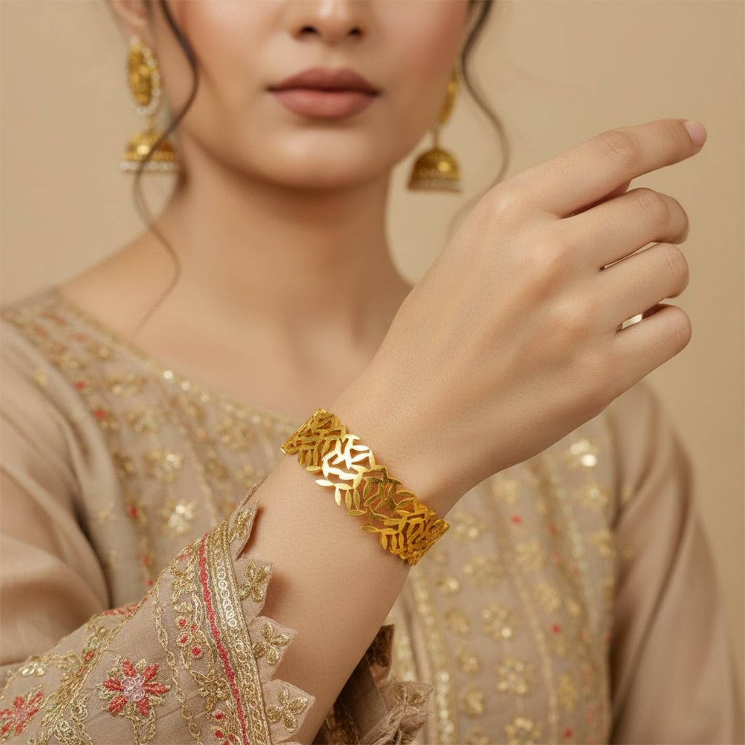 Gold Handcuff Bracelet | Edgy Statement Chain - Iryzo