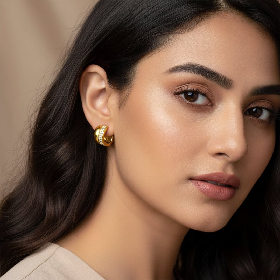 Gold Stud Earrings | Minimalist Everyday Studs - Iryzo