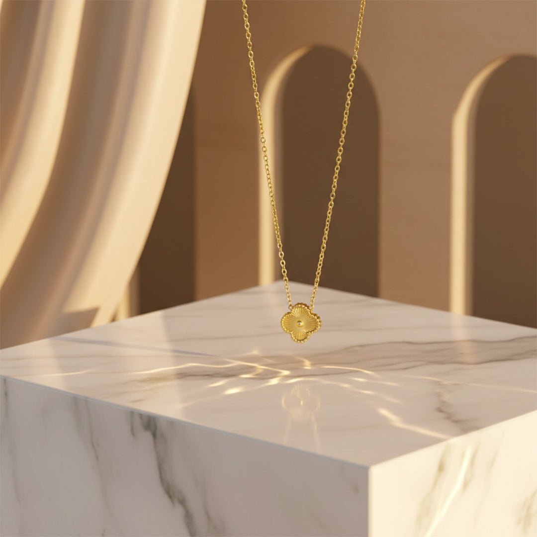 Golden Clover Necklace | Lucky Four Leaf Pendant - Iryzo