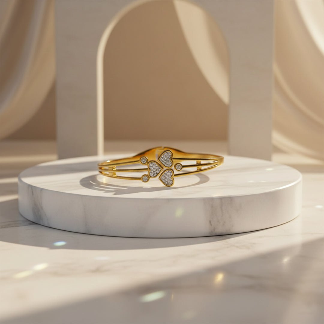 Heart Diamond Bracelet | Romantic Gold Chain - Iryzo