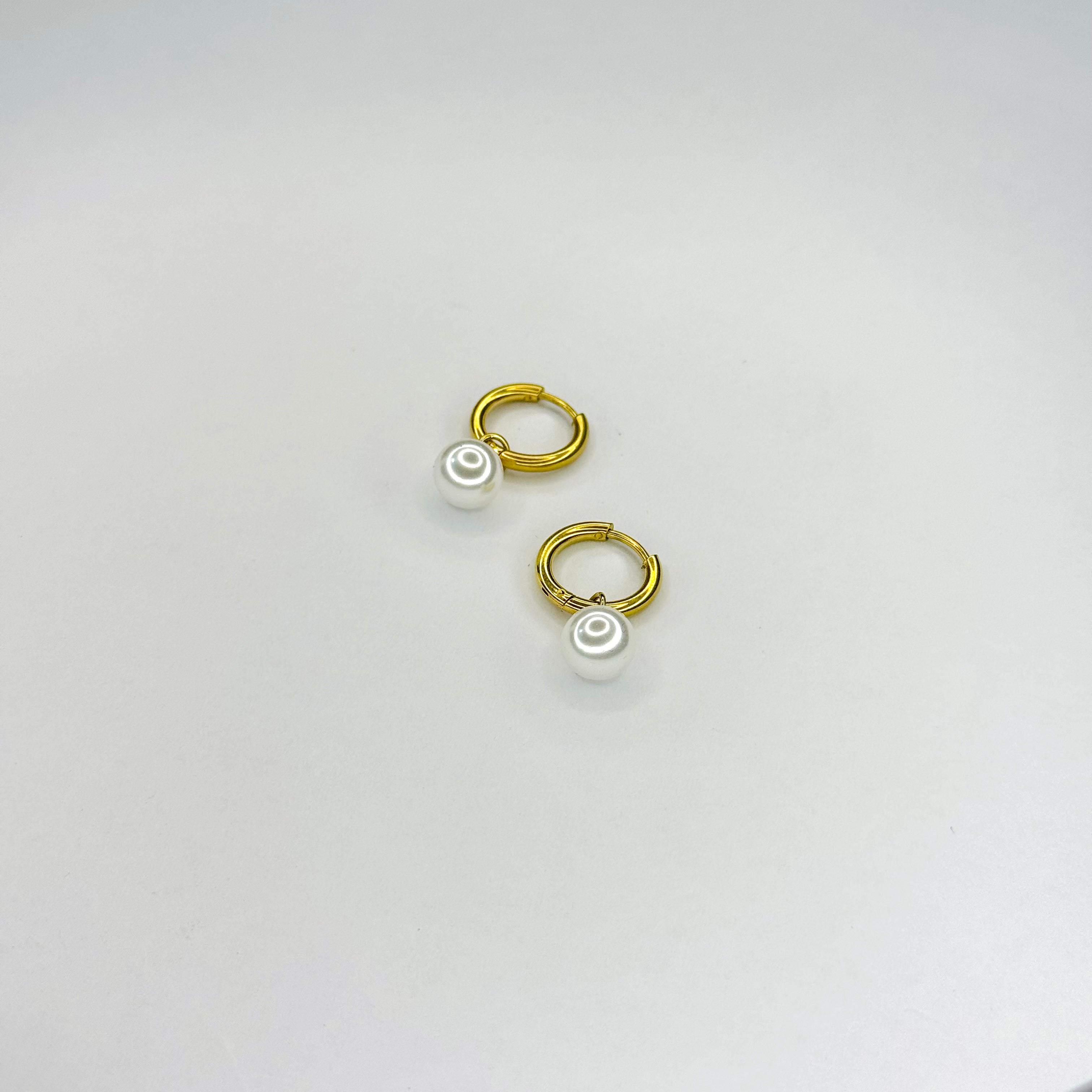 Pearl Hoops Stainless Steel