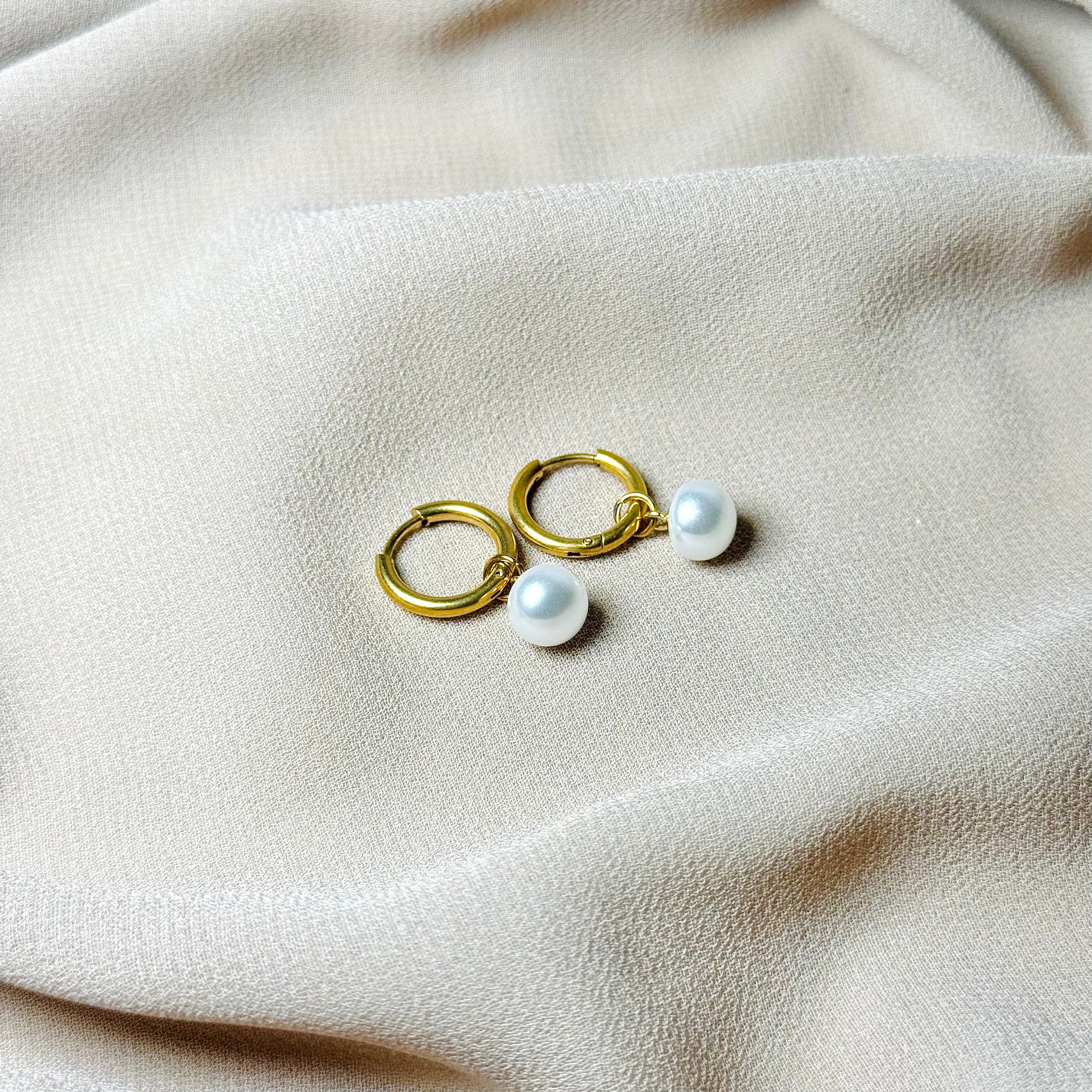 Pearl Hoops Stainless Steel