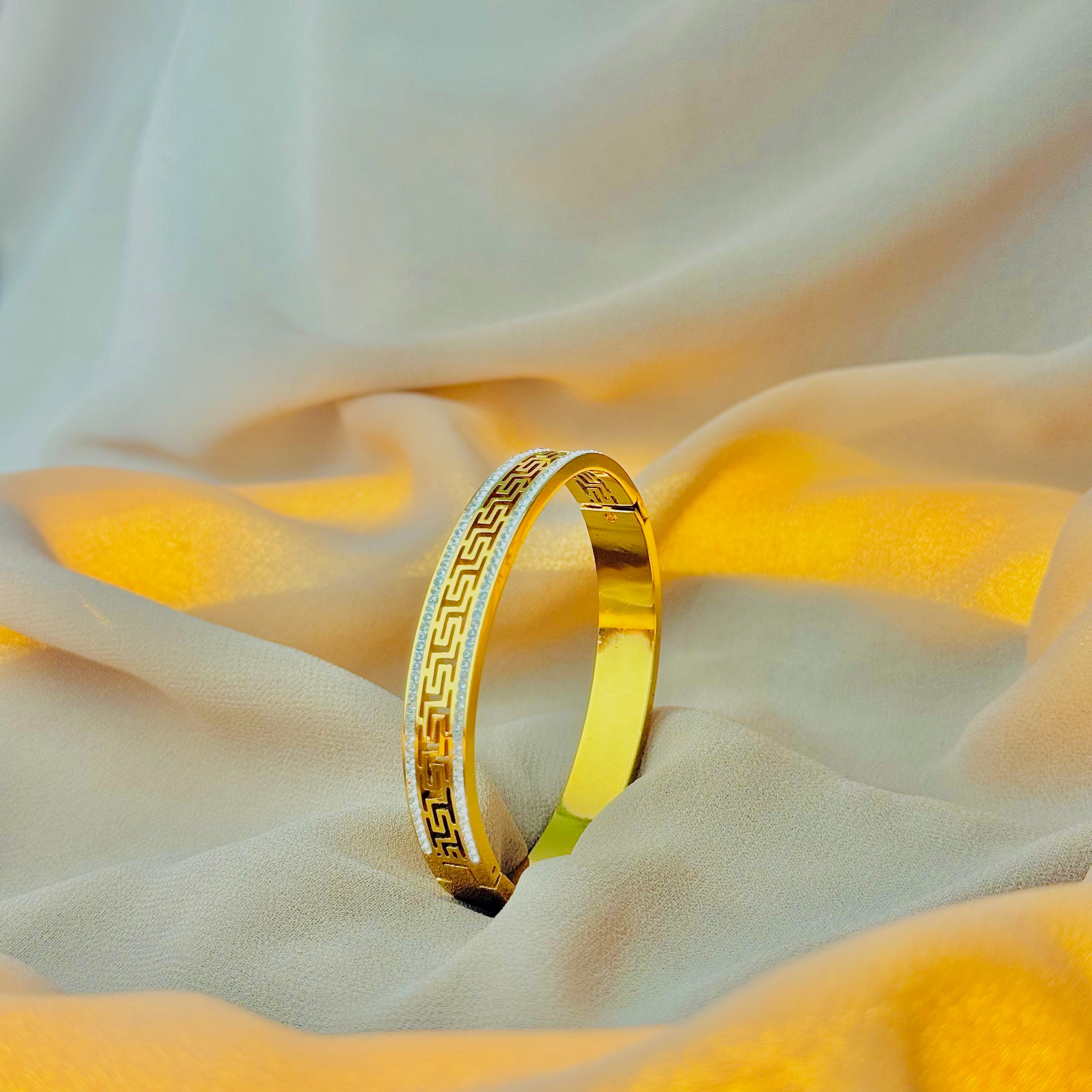 Gold Statement Cuff Bangle Modern Open Bracelet Iryzo Pakistan