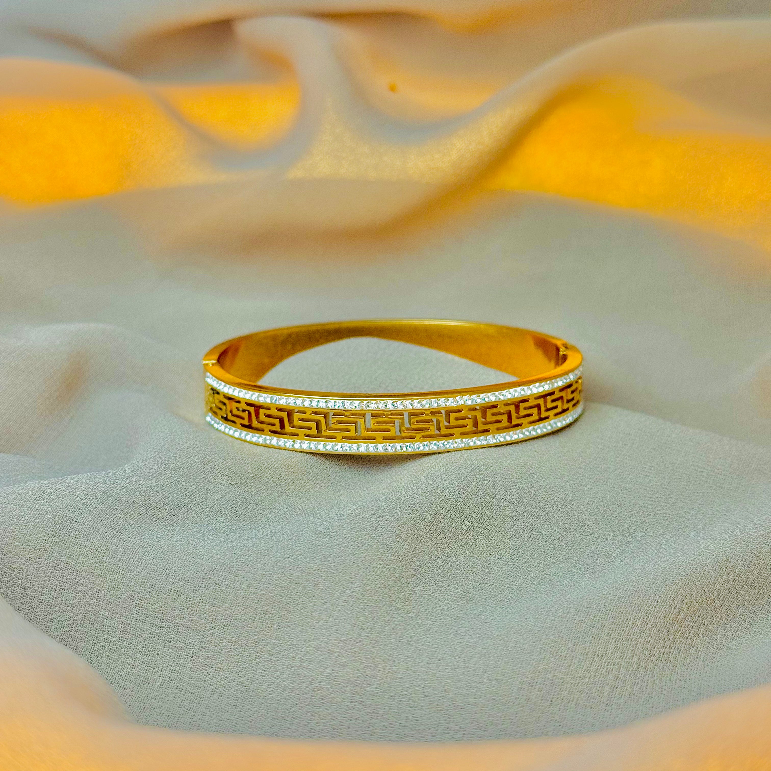 Gold Statement Cuff Bangle Modern Open Bracelet Iryzo Pakistan