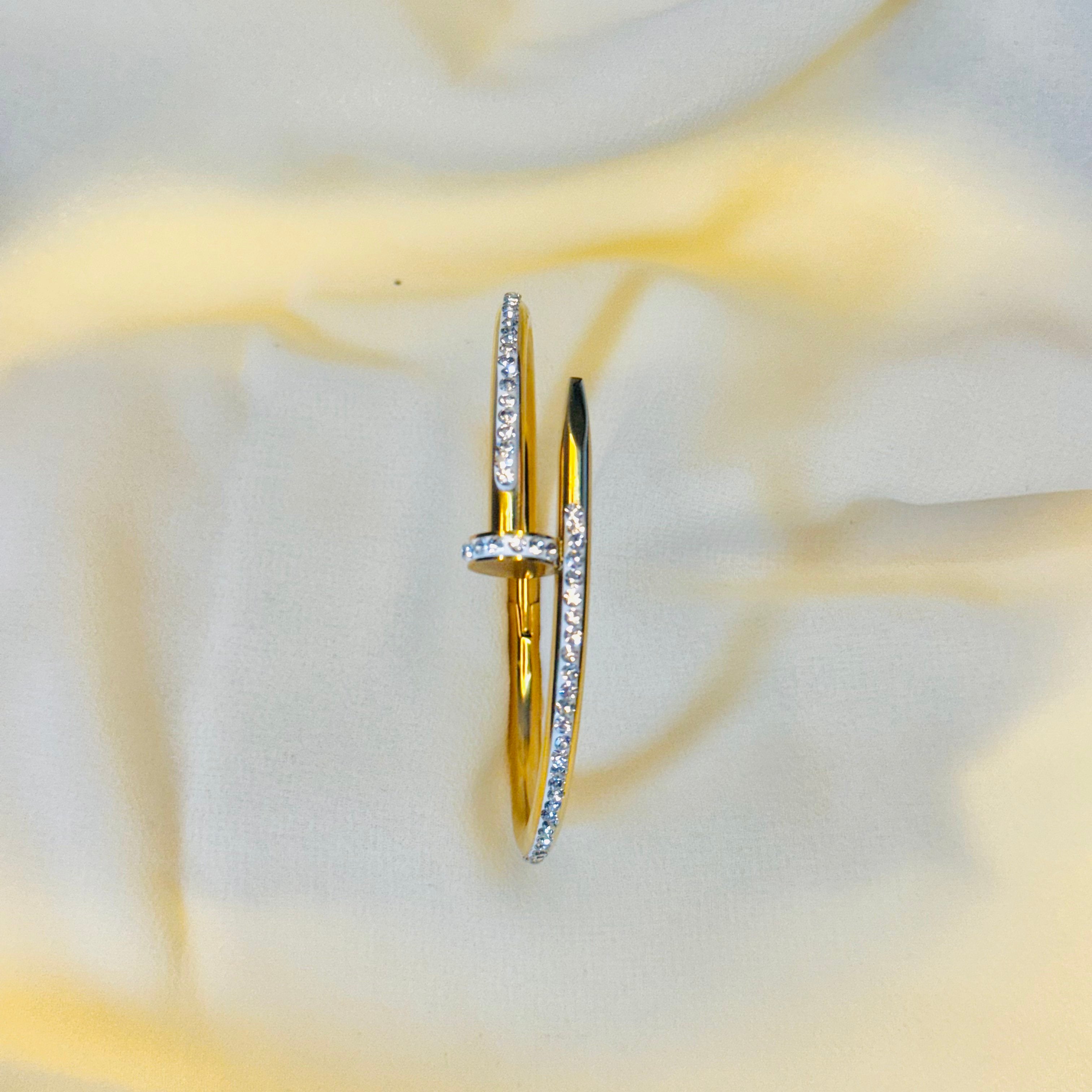 Sparkling Pave Crystal Nail Bracelet