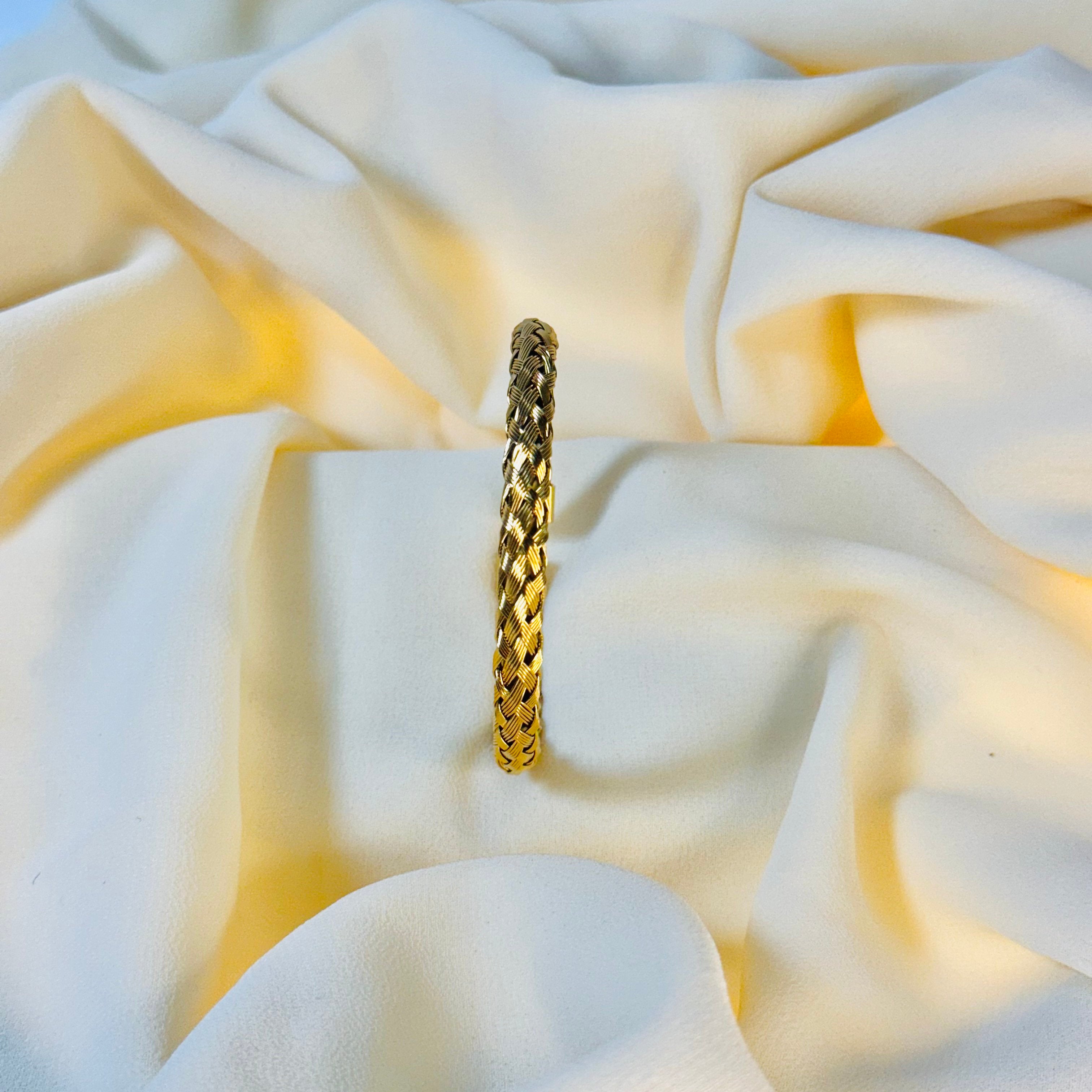 Chunky Twisted Golden Rope Bangle