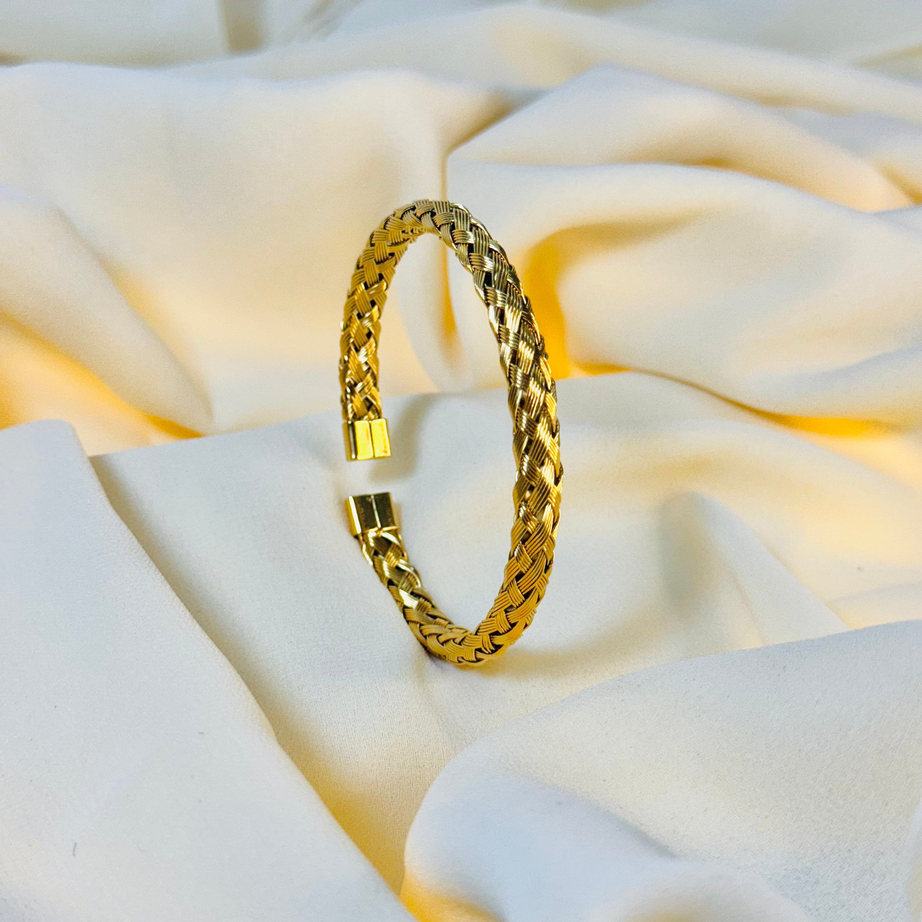 Chunky Twisted Golden Rope Bangle