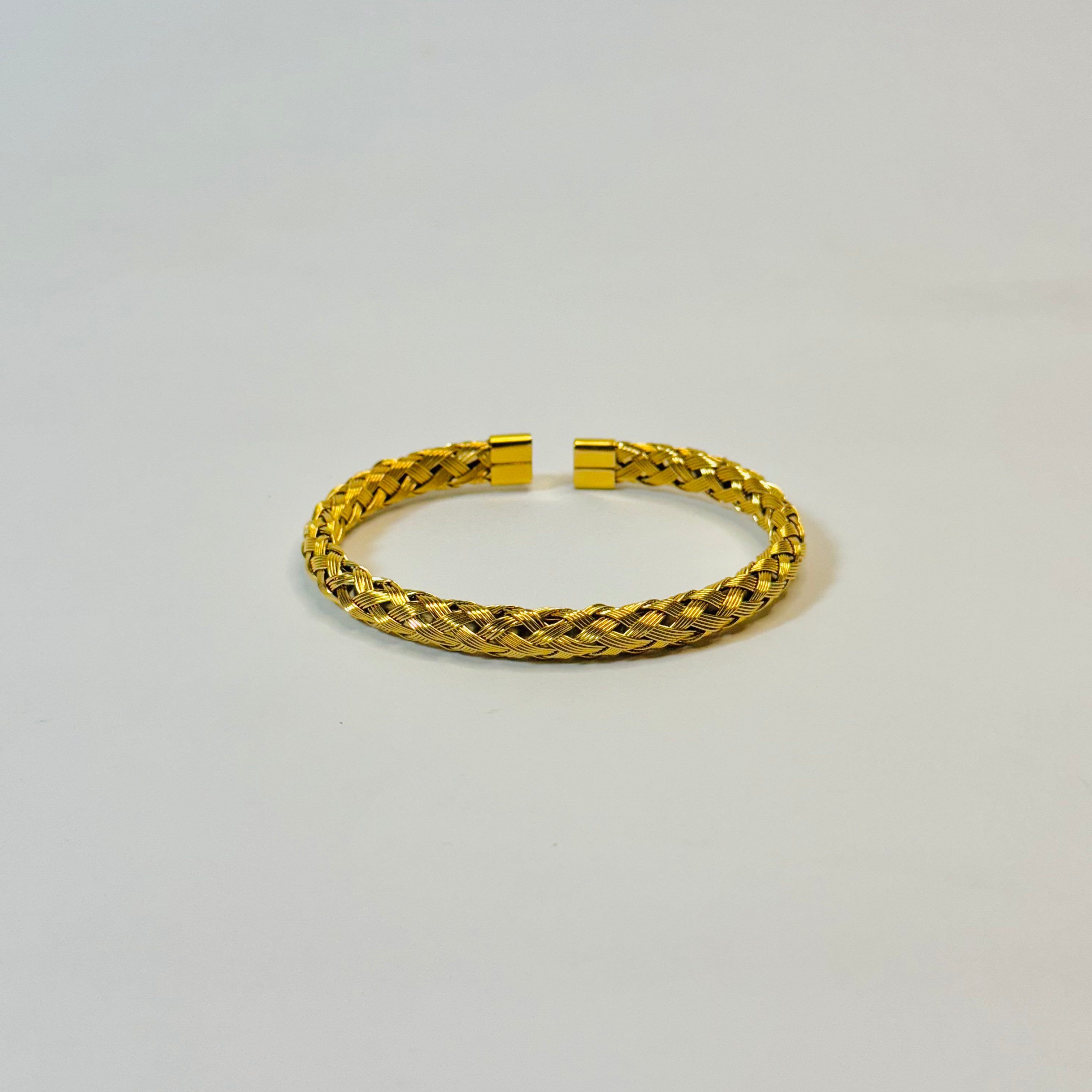 Chunky Twisted Golden Rope Bangle