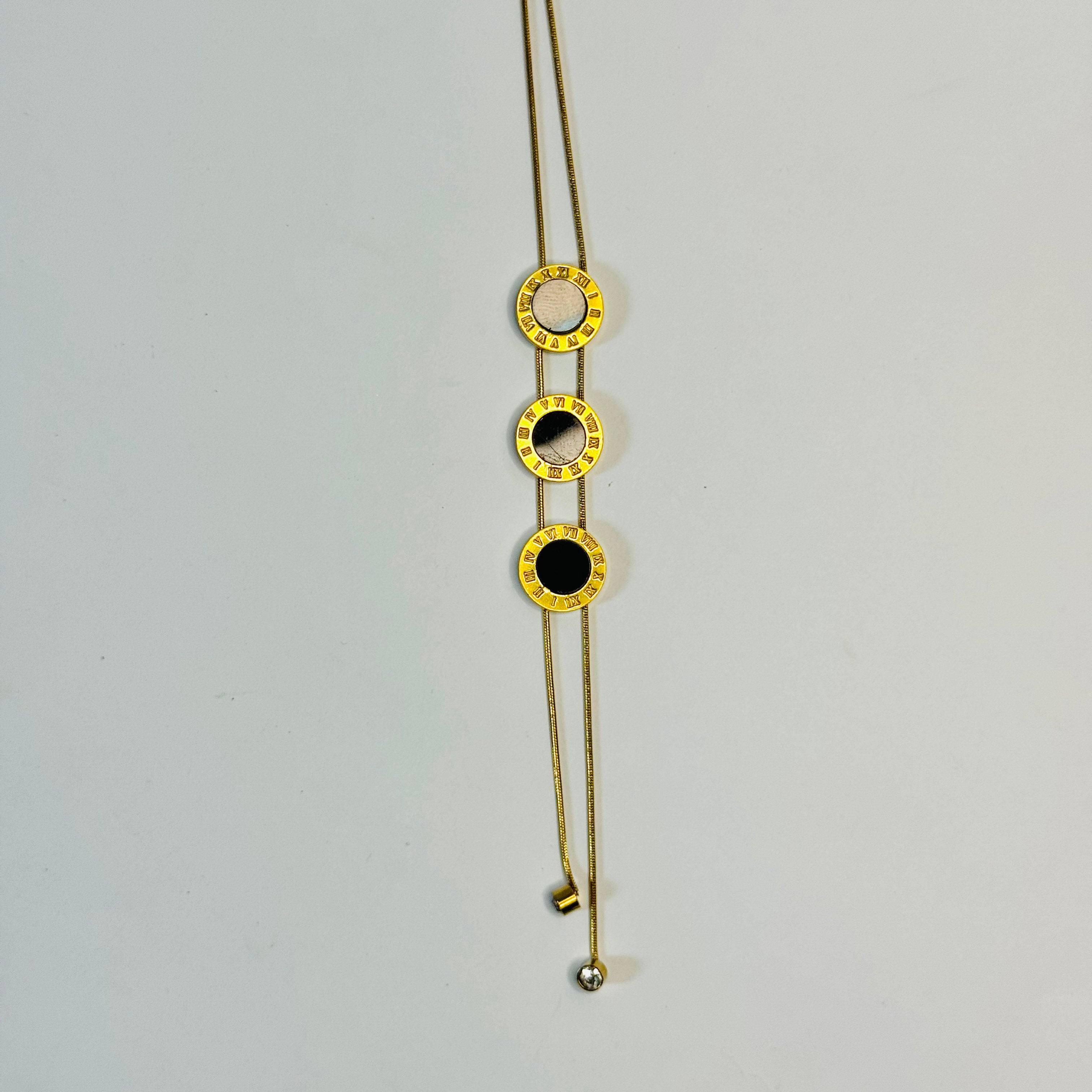Elegant Triple Roman Numeral Pendant Necklace