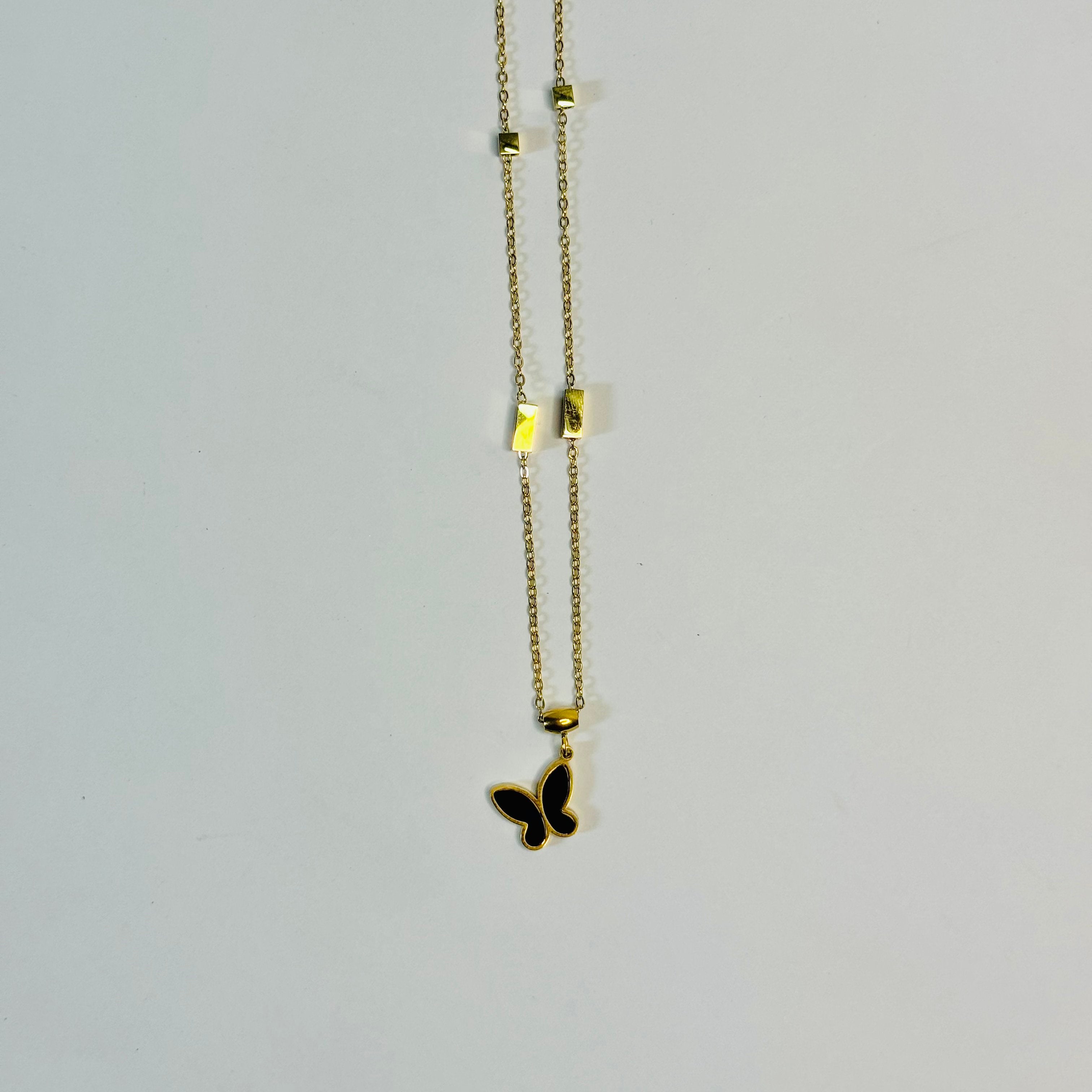 Delicate Butterfly Necklace with Pave Crystals