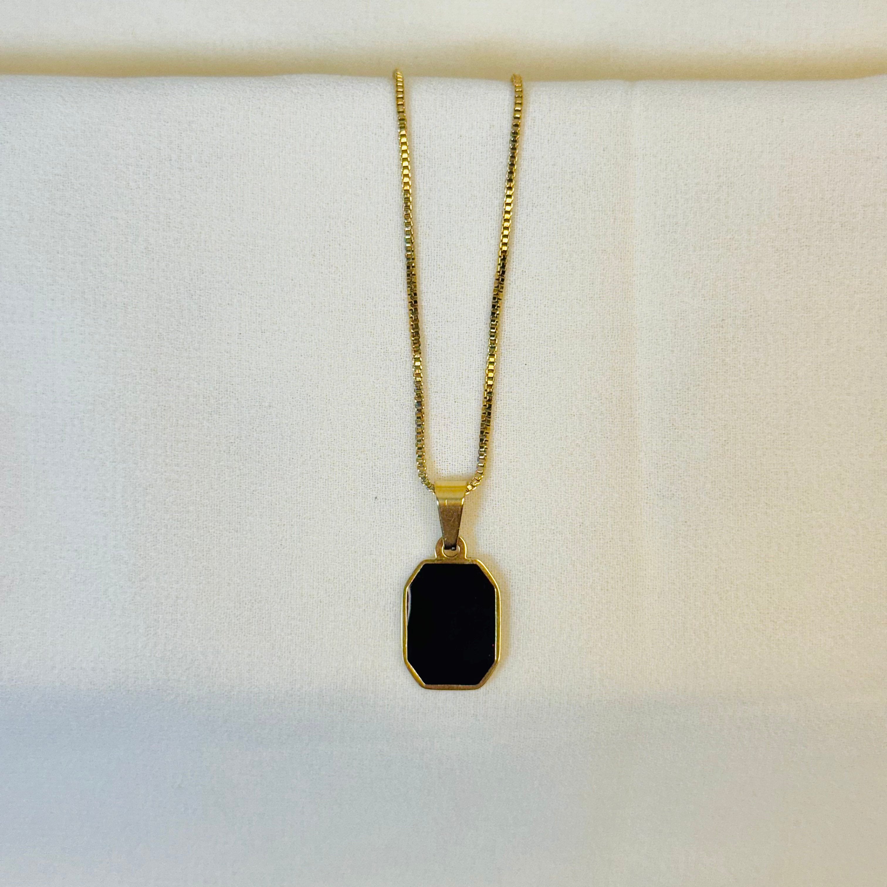 Abstract Golden Hexagon Pendant Necklace