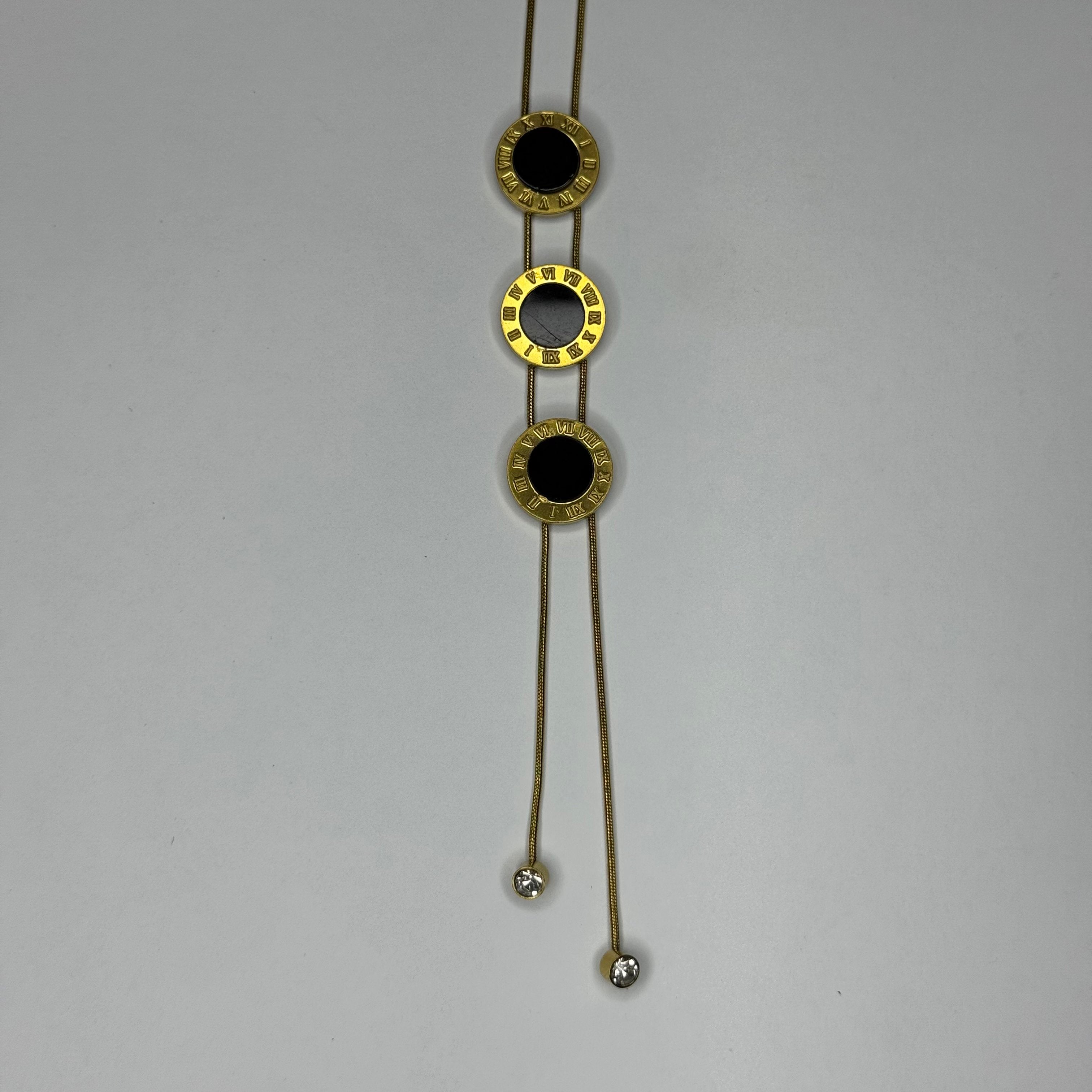 Elegant Triple Roman Numeral Pendant Necklace