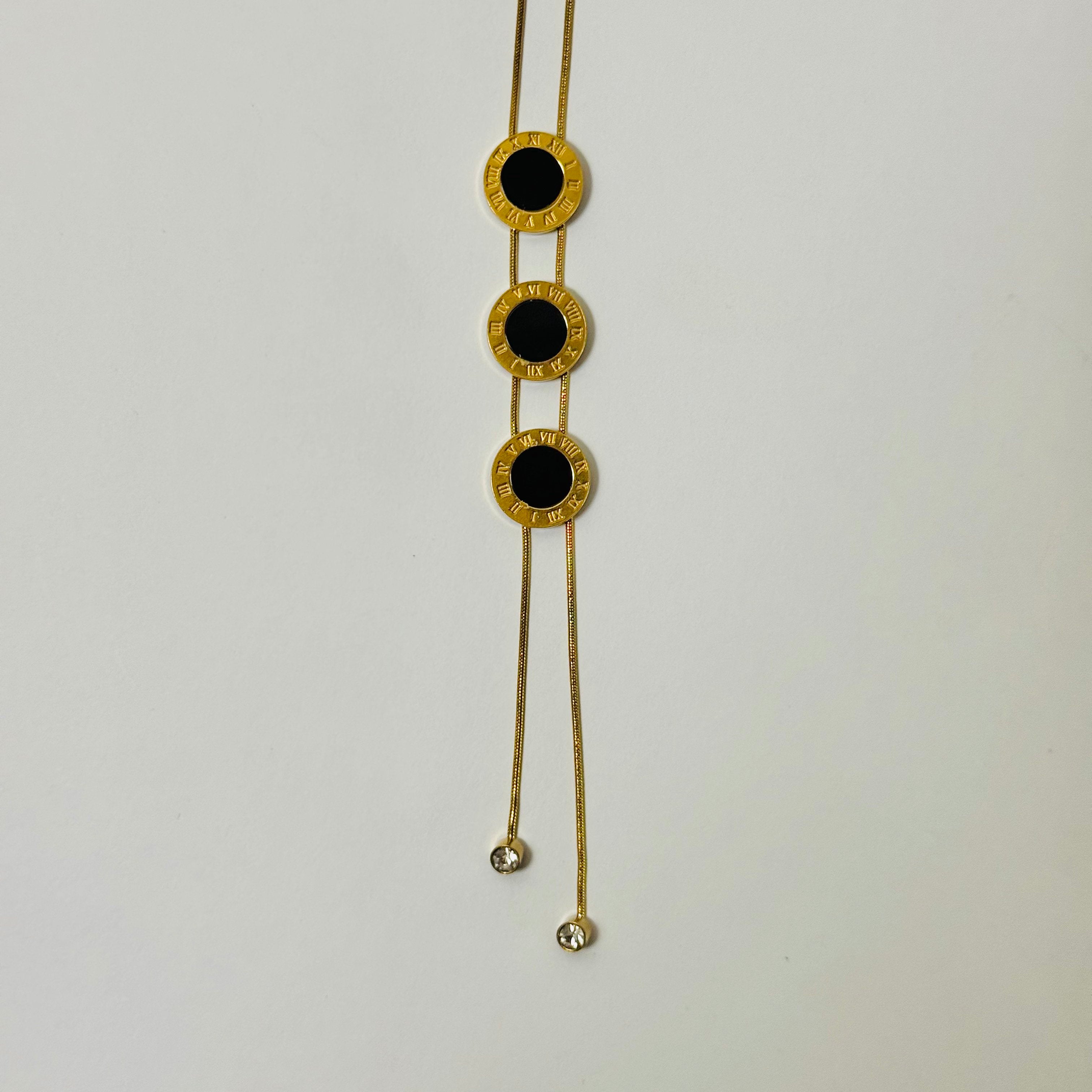 Elegant Triple Roman Numeral Pendant Necklace