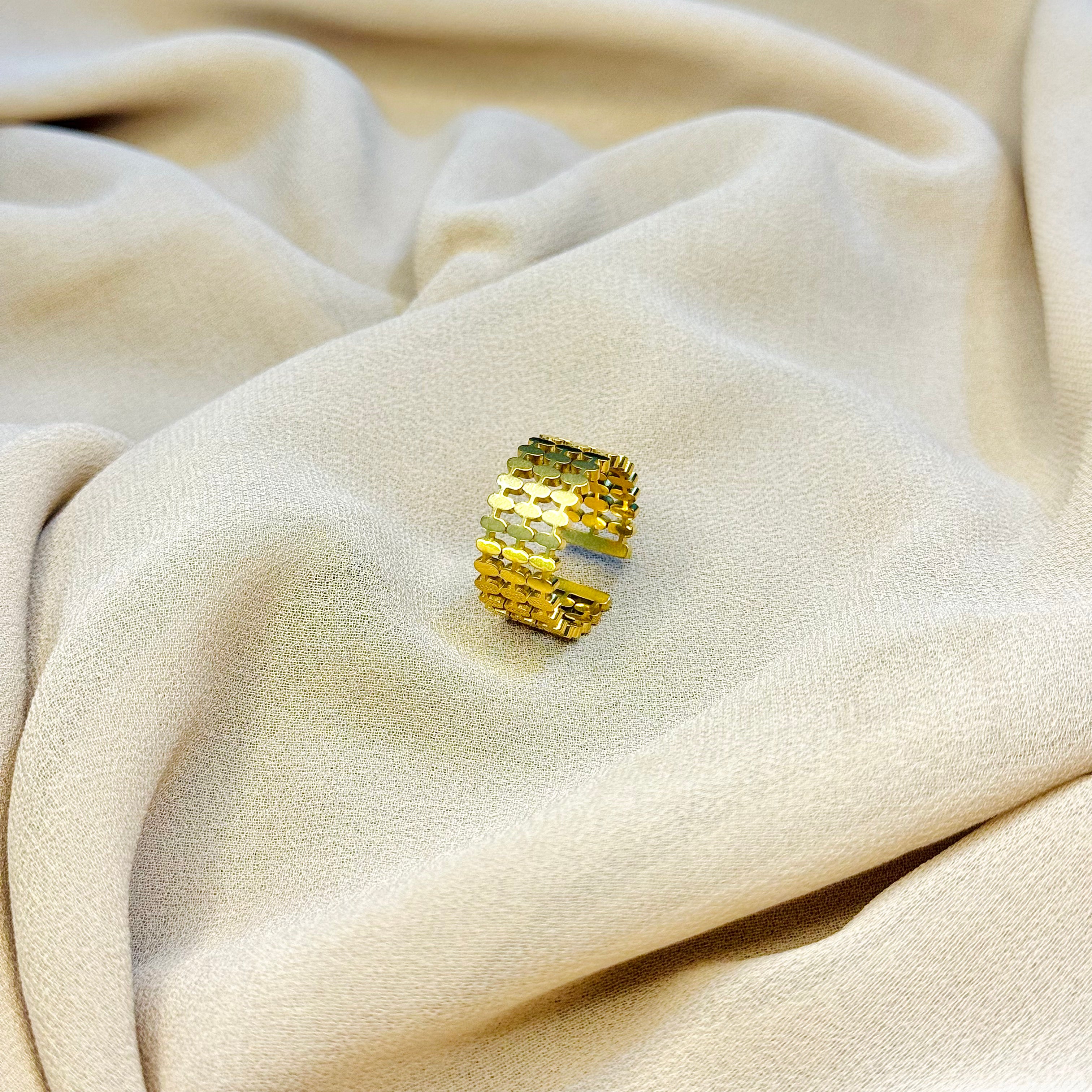 Stainless Steel Gold Chunky Ring