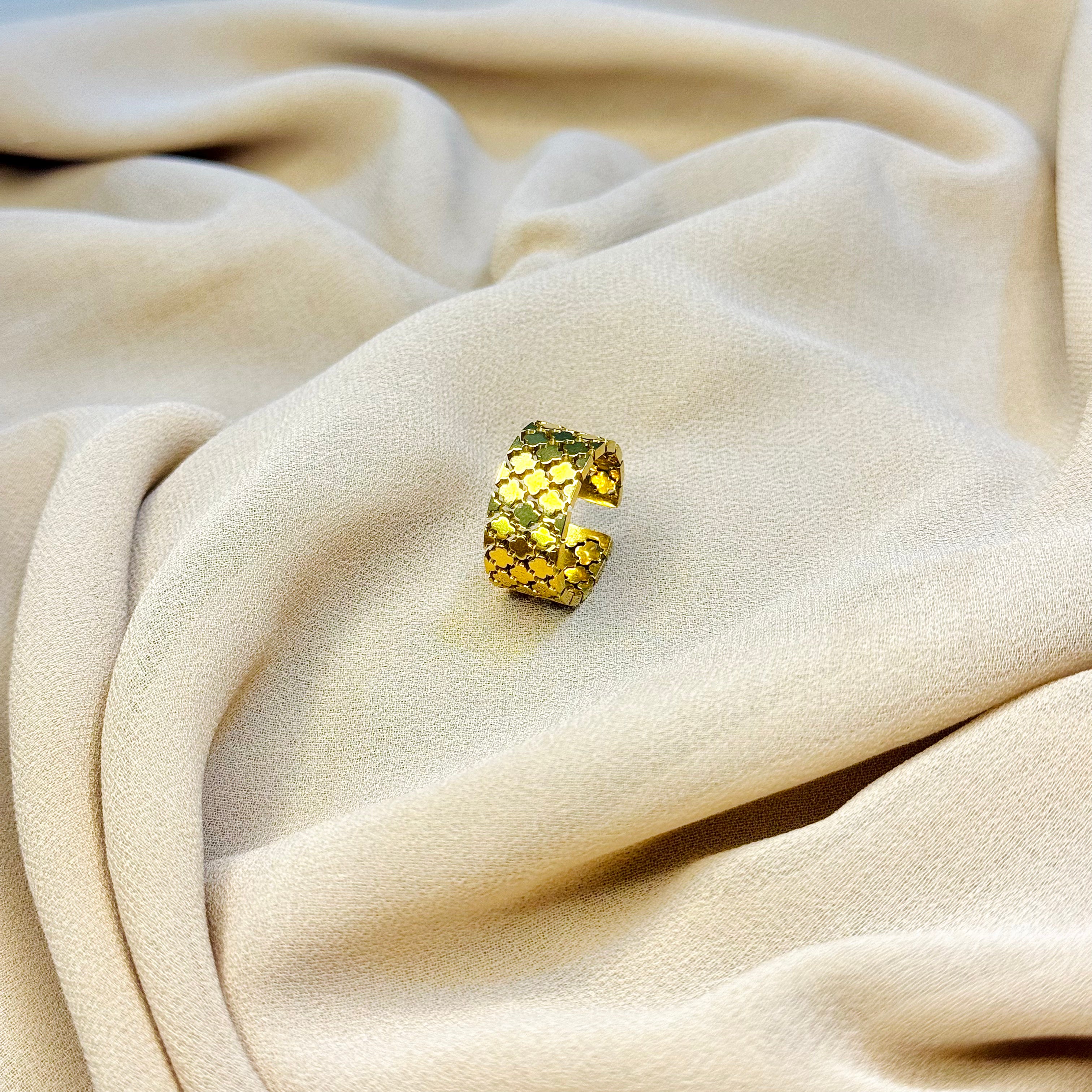 Stainless Steel gold adjustable ring