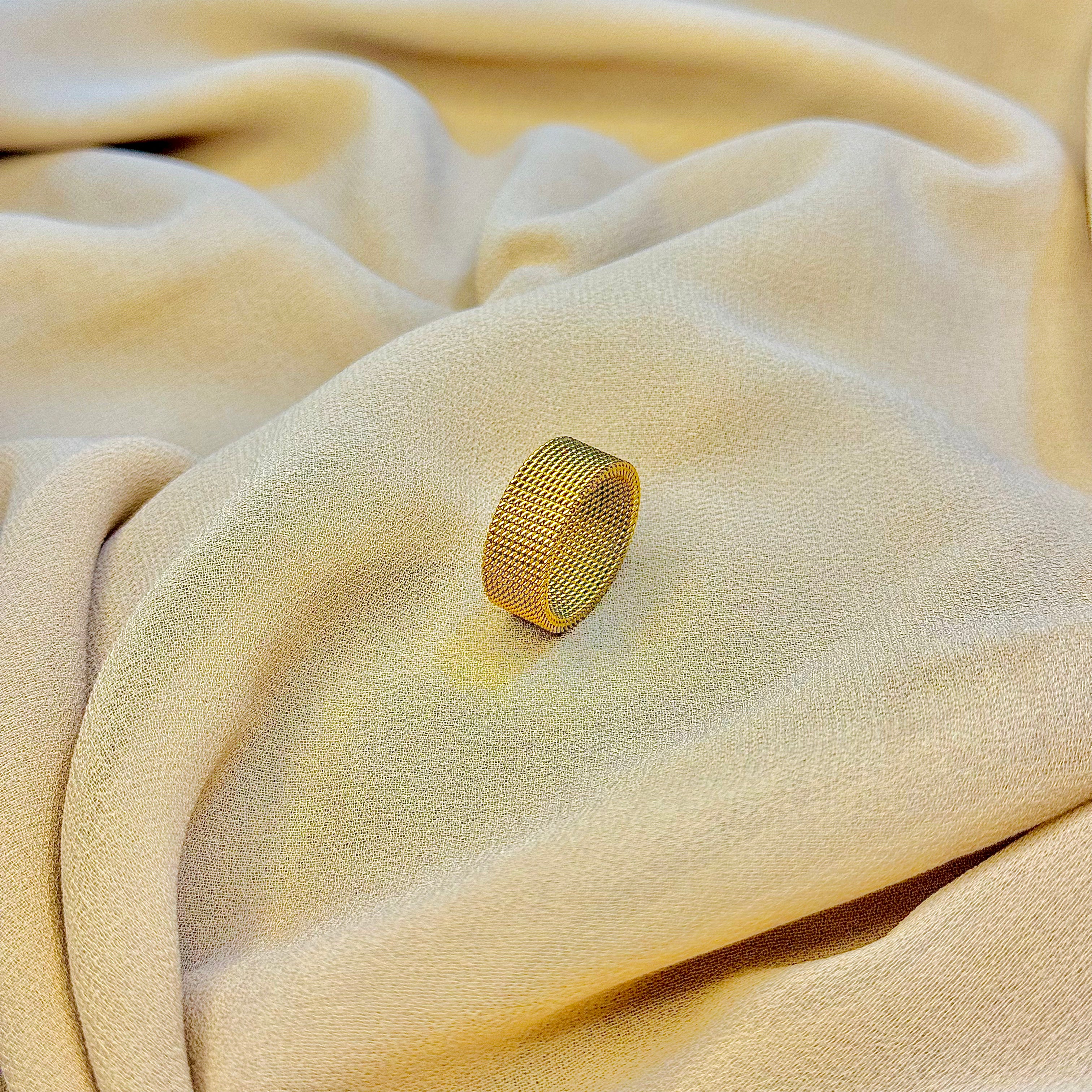 Stainless Steel gold mesh ring