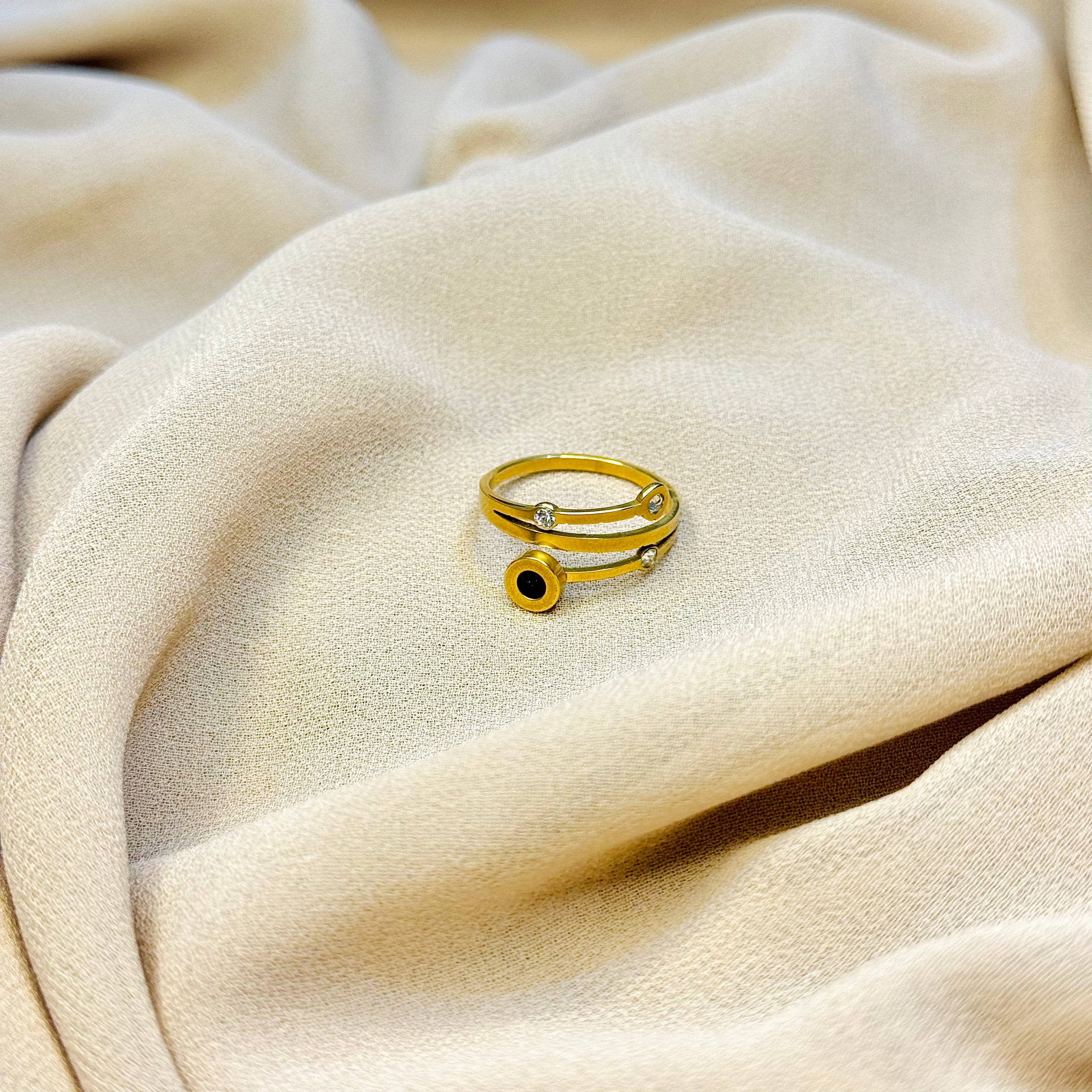 Stainless Steel Golden Roman Ring