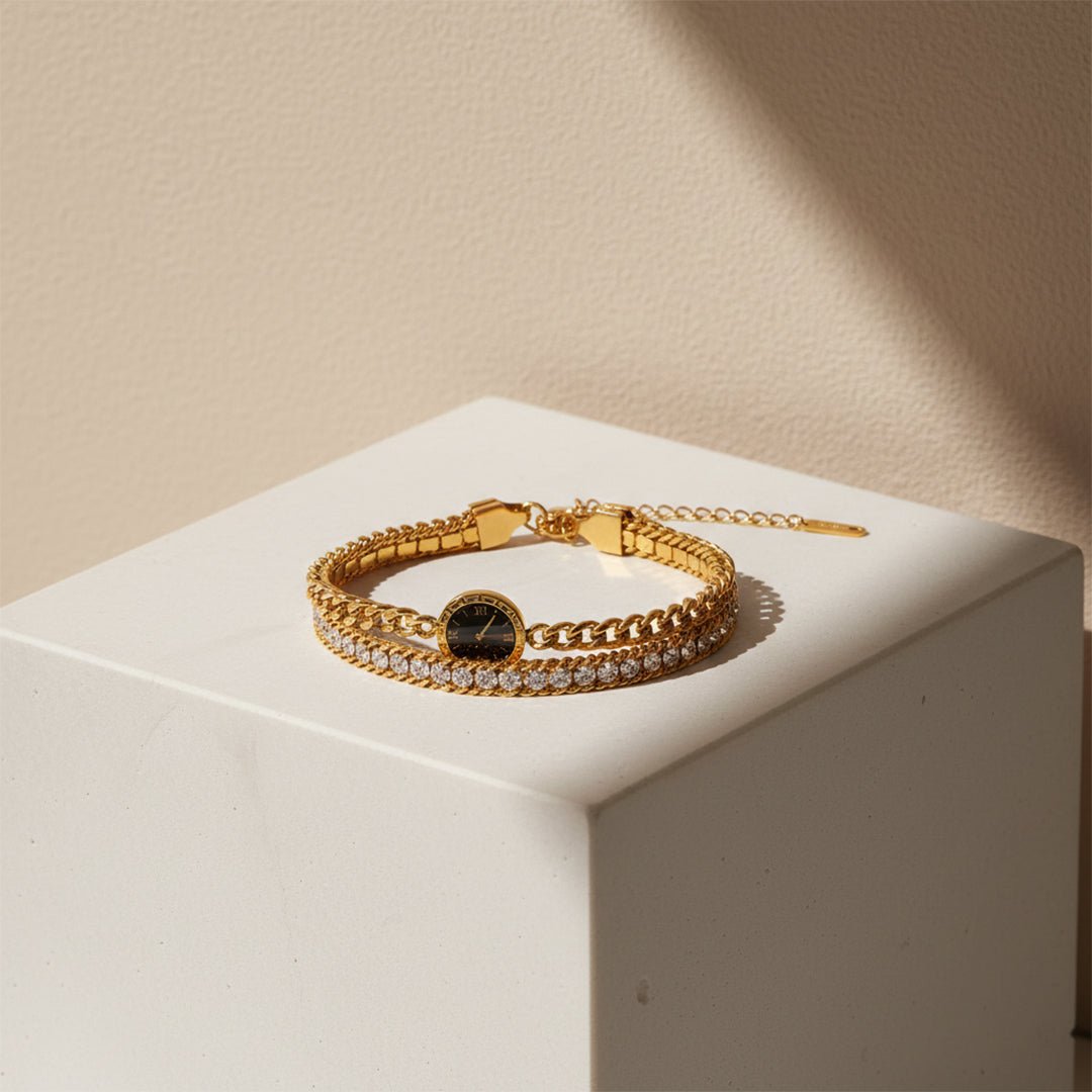 Gold Chain Watch Stack Vintage Watch Rope Bracelet Combo Iryzo Pakistan